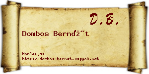 Dombos Bernát névjegykártya